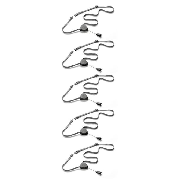 10PK Durable 50cm Adjustable Textile Lanyard Necklace Flex w/ Badge Reel Black