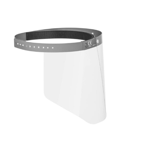 Durable Plastic Face Visor Protection CE EN166 Optical Class 1 w/ Snap Closure