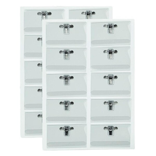 20PK Durable 9cm Name Badge Combi Clip/Pin Fastening & Printable Inserts Clear