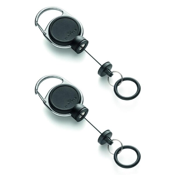 2x Durable 60cm Retractable Reel Adjustable Holder Clip For Hygiene Product BLK