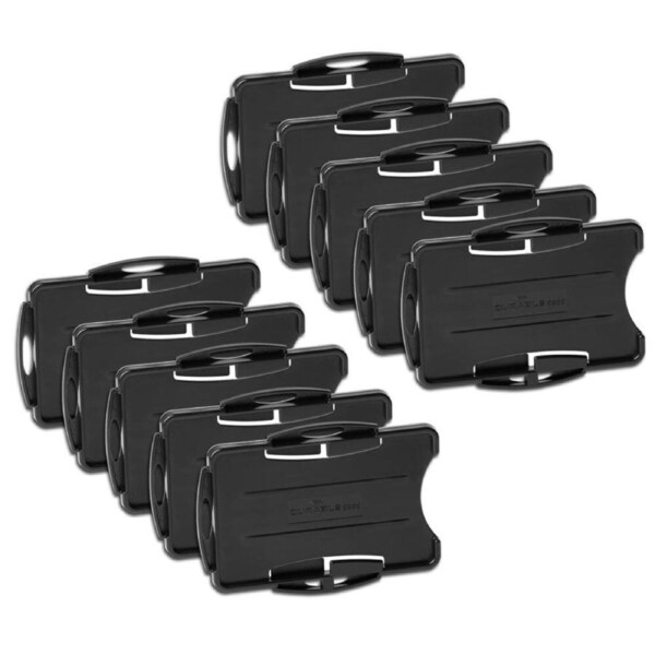 10PK Durable Eco 2 Card/Security ID Safety Badge Holder Portrait/Landscape Black