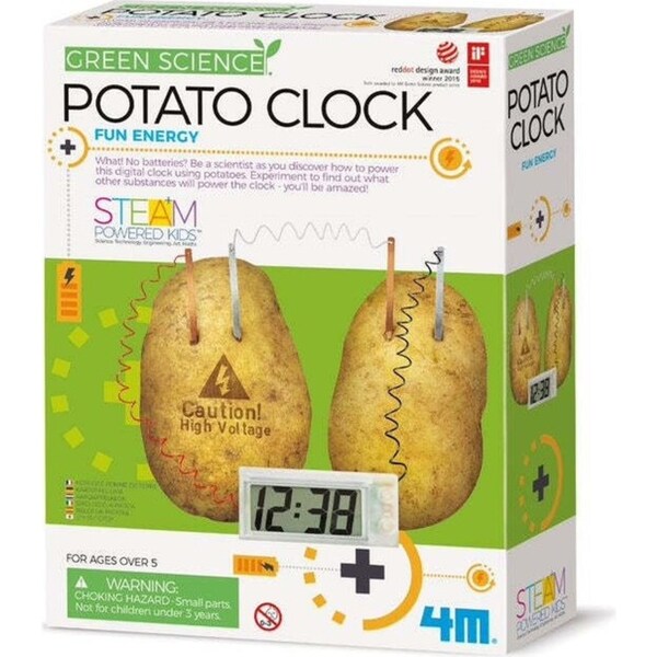 4M Green Science Potato Clock Educational Kids/Toddler Learning Activity Toy 8y+