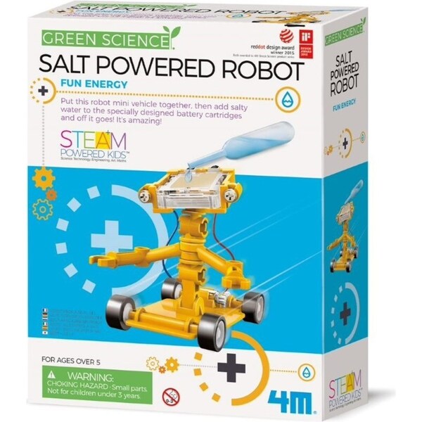 4M Green Science Salt Water Powered Robot DIY Build Kids Learning Fun Toy 8y+