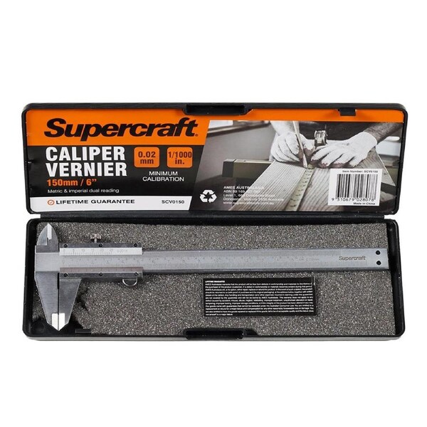 Supercraft Caliper Vernier 150mm Gauge Precision Metric Workshop Measuring Tool