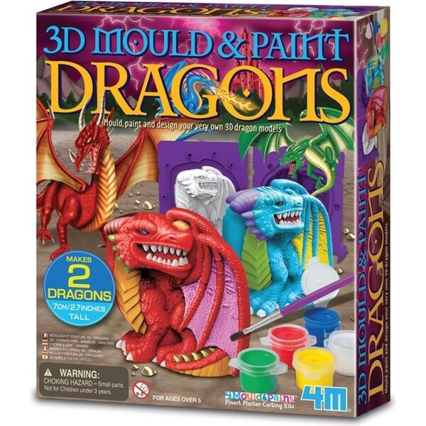 4M 3D Mould & Paint Dragons Creative Art/Craft Kids/Toddler Activity Kit 5y+