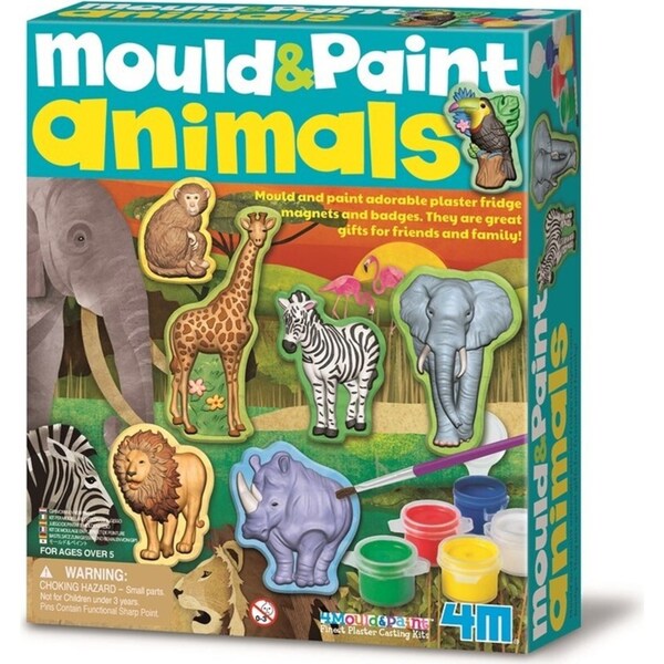 4M Mould & Paint Wildlife Animals Magnet/Badges Kids Art Painting Activity 5y+