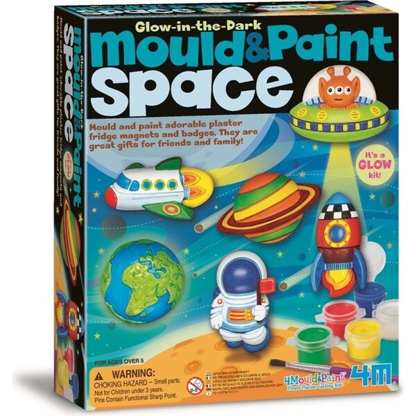 4M Mould & Paint Space Magnet/Badges Kids/Children Art Painting Activity 5y+