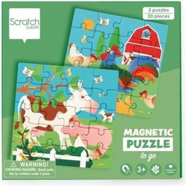 Scratch Europe Magnetic Puzzle Book To Go Farm/Barn Kids Learning Fun Toy 3y+