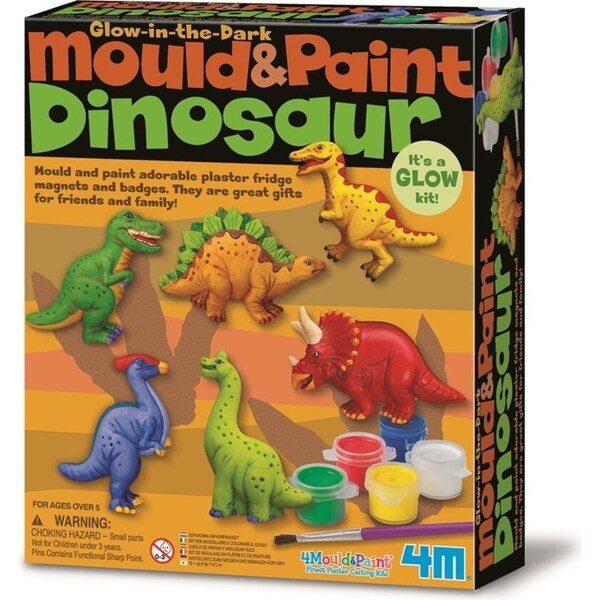 4M Mould & Paint Dinosaur Magnet/Badges Kids/Children Art Painting Activity 5y+