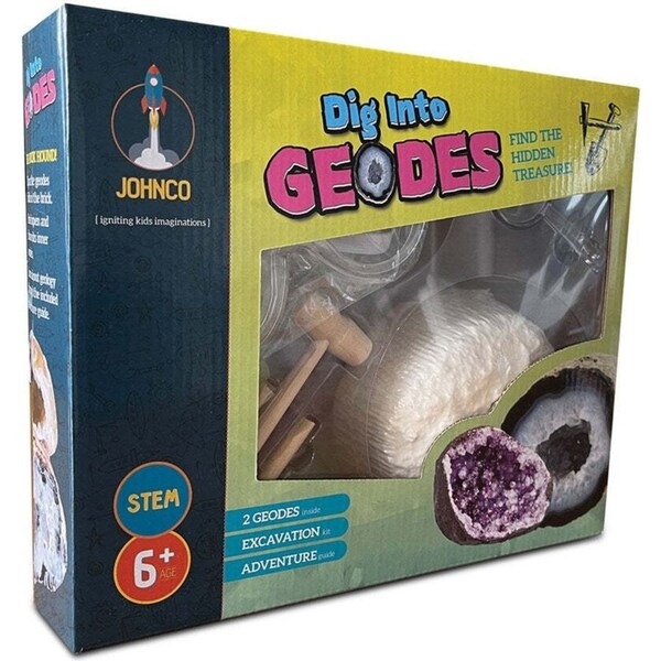 Johnco Dig Into Geodes Educational Kids/Toddler Learning Fun Activity Toy 6y+