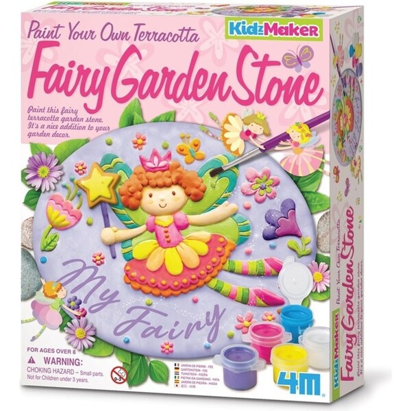4M KidzMaker Paint Your Own Terracotta Fairy Garden Stone Kids Art/Craft 8y+