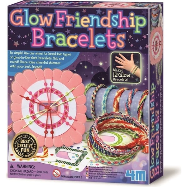 4M Glow-in-The-Dark DIY Glow Friendship Bracelets Kids Make Your Own Art 5y+