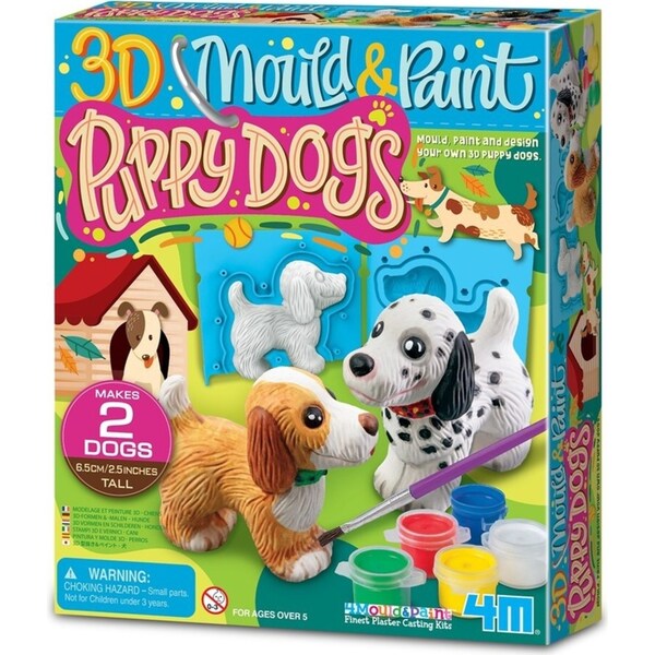 4M Mould & Paint 3D Puppy Dogs Kids Art/Craft Colouring Fun Play Activity 5y+