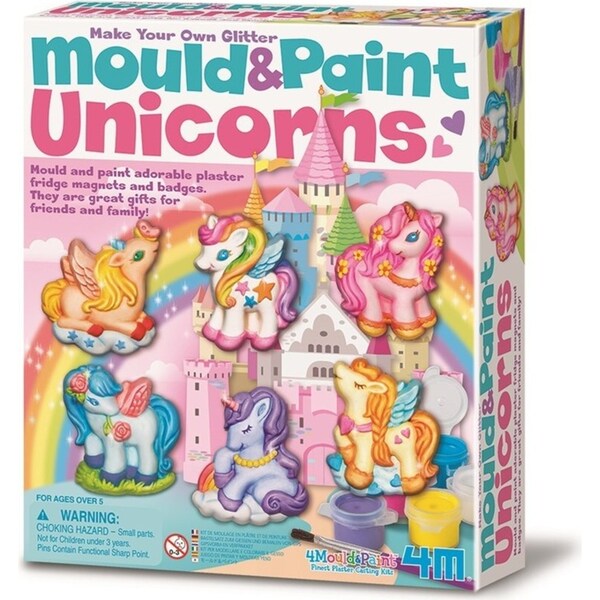 4M Mould & Paint Unicorn Magnet/Badges Kids/Children Art Painting Activity 5y+