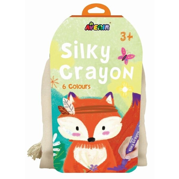 6pc Avenir Fox Silky Colouring Crayons Washable Art/Craft w/ Canvas Bag Kids 3y+