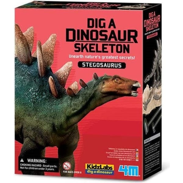 4M KidzLabs Dig a Dinosaur Stegosaurus Hidden Skeleton Kids Learning Toy 8y+