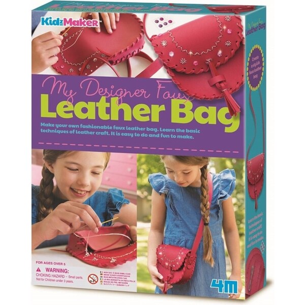 4M KidzMaker Make Your Own 27.5cm My Designer Faux Leather Bag Kids 5y+ Red