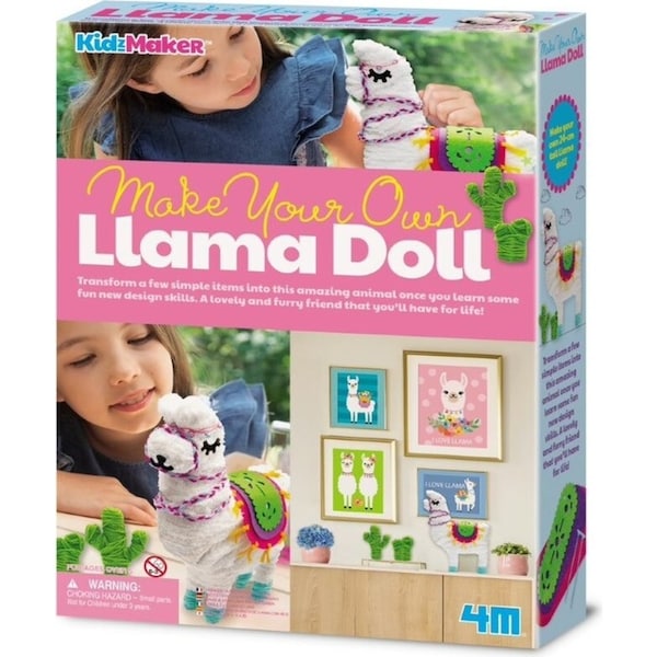 4M KidzMaker Make Your Own 24cm DIY Llama Doll Kids/Children Art Activity 5y+
