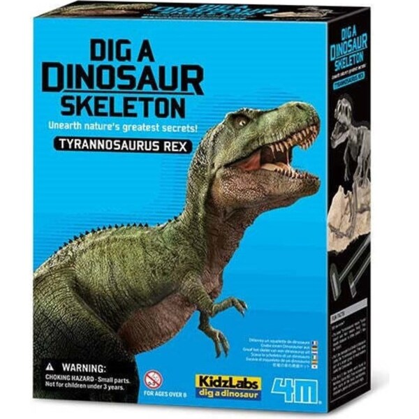 4M KidzLabs Dig a Dinosaur Assemble/Play Skeleton T-Rex Kids Learning Toy 8y+