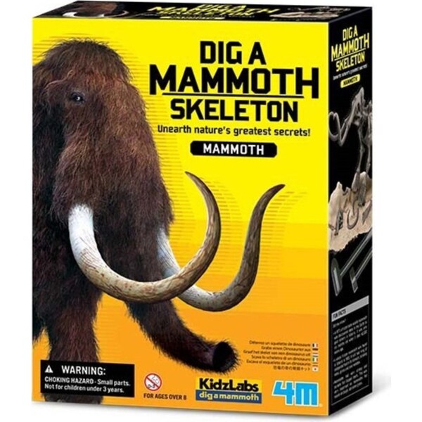 4M KidzLabs Dig a Dinosaur Mammoth Assemble Hidden Bones Kids Learning Toy 8y+