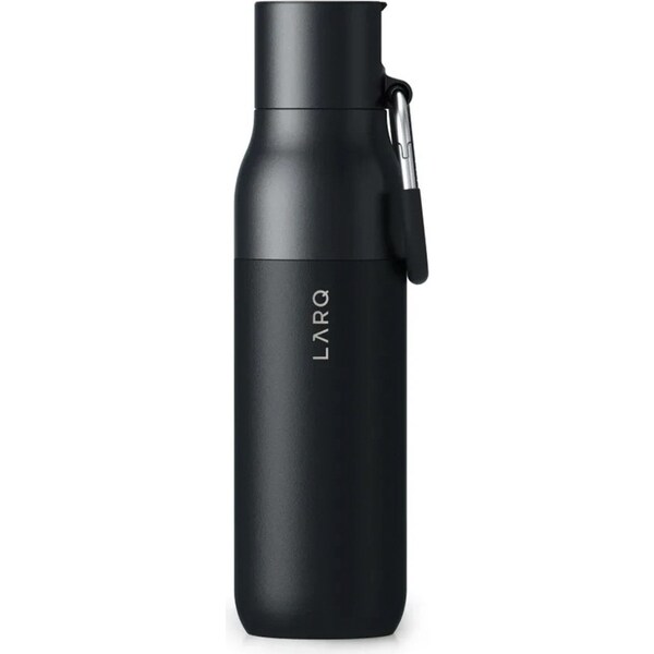 LARQ Filtered Double Wall Metal Water Drink Bottle Obsidian Black 500ml/17oz
