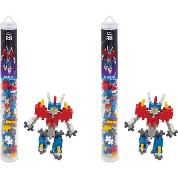2x 100pc Plus-Plus Mecha Tube 2D Building Puzzle Kids Activity Learning Toy 5y+
