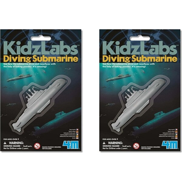 2x 4M KidzLabs Diving Submarine Powered by Baking Soda Kids Learning Fun Toy 5y+