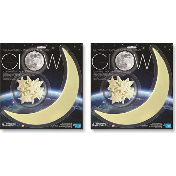 2x 4M Glow in The Dark Moon & Stars w/ Adhesive Tape Wall/Ceiling Kids Toy 8y+