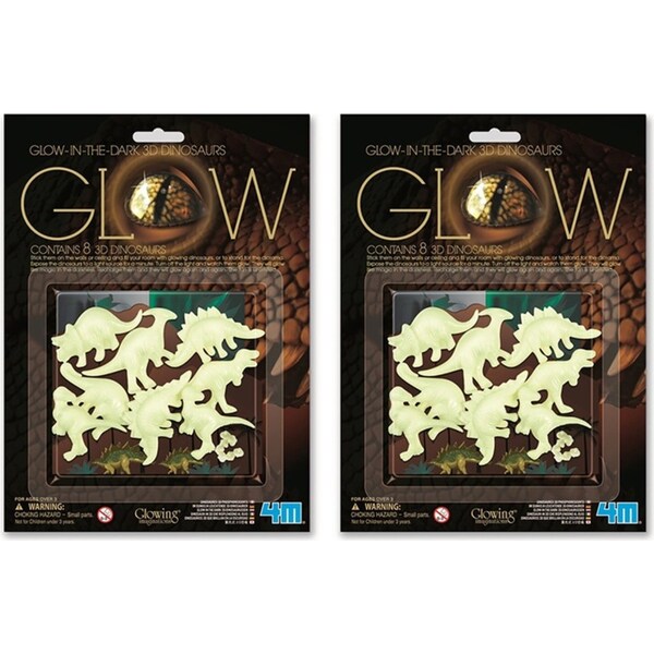 2x 4M Glow Dinosaurs Bedroom Display Decor Fun Educational Kids/Toddler Toy 8y+