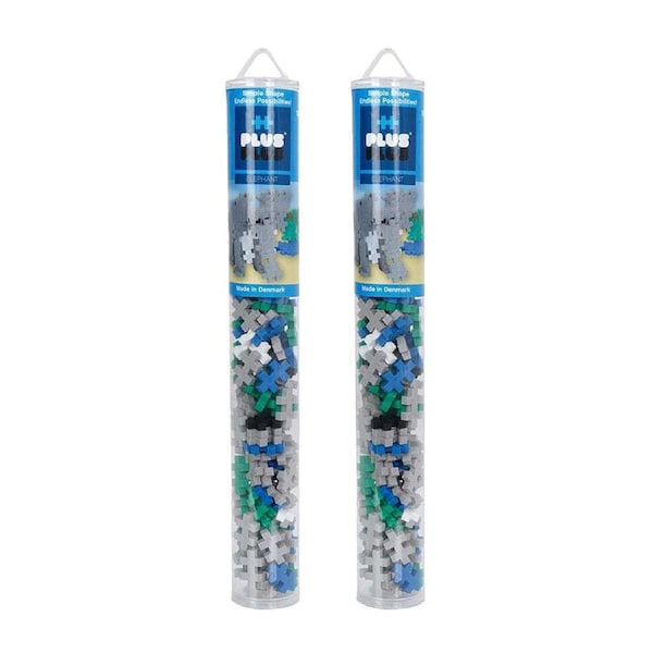 2x 100pc Plus-Plus Elephant Tube Creativity Puzzle Kids/Toddler Activity Toy 5y+