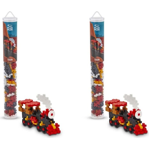 2x 100pc Plus-Plus Tube Train Build Puzzle Motor Skills Kids/Toddler Fun Toy 5y+