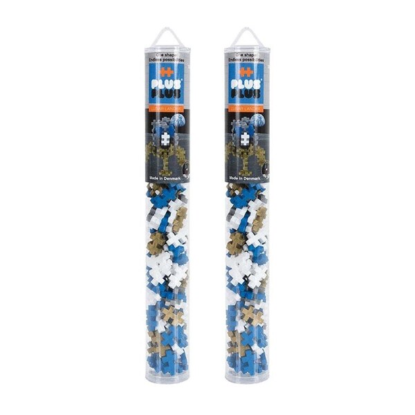 2x 100pc Plus-Plus Lunar Lander Tube 2D Building Puzzle Kids Activity Toy 5+