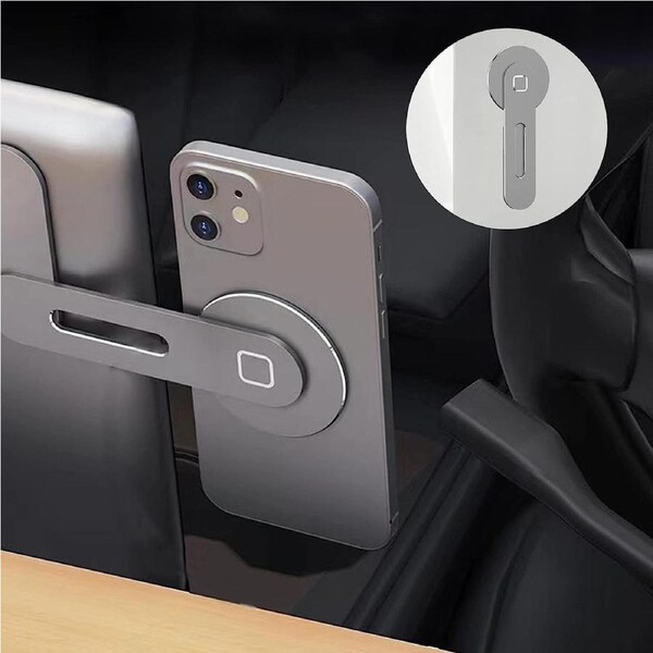 Tesla Phone Mount for Tesla Model 3/X/Y/S, Strong Magnet and 90oRotation,Foldable Phone Holder for Car Screen Laptop,Compatible w/ All iPhone,Android