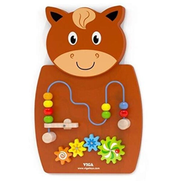 Viga Wooden Wall Game Wire Beads & Gears (Horse) Educational, Motor skills, Activities Toy