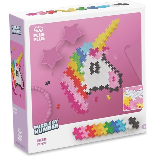 250pc Plus-Plus Puzzle by Number Unicorn Creative Kids Learning Fun Toy 5y+