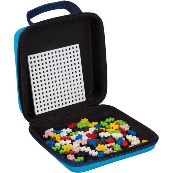 100pc Plus-Plus Travel Case Build Animals/Buildings Kids Learning Toy Blue 5y+