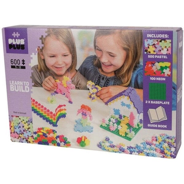 600pc Plus-Plus Pastel Learn to Build 2D Puzzle Toy Activity Learning Kids 5y+