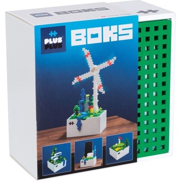 Plus-Plus Boks Windmill Room Display w/ Wooden Box Kids Learning Puzzle Toy 5y+