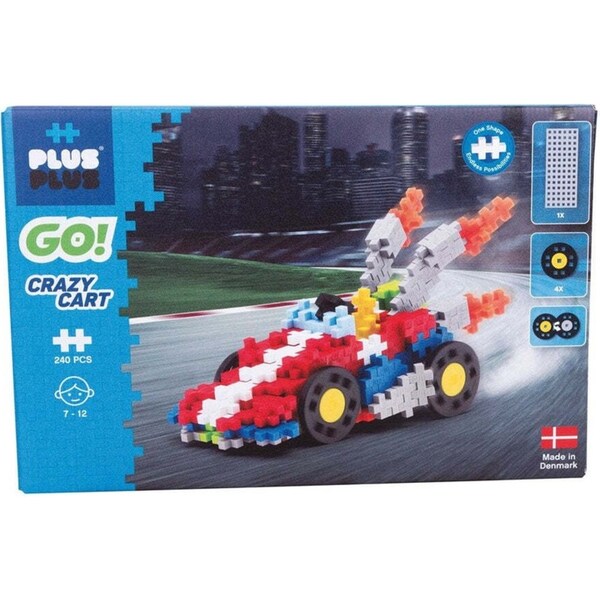 240pc Plus-Plus Go Crazy Cart Racing Kids Interactive Learning Puzzle Toy 5y+