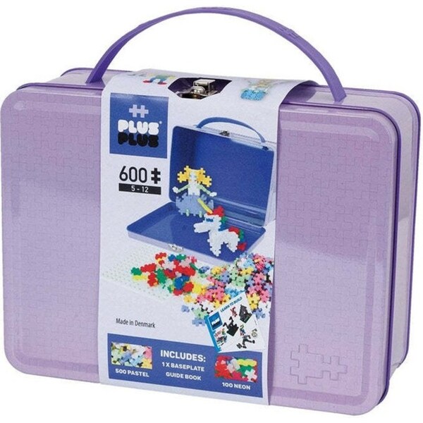 600pc Plus-Plus Suitcase Pastel Metal 2D Building Puzzle Toy Kids/Children 5y+