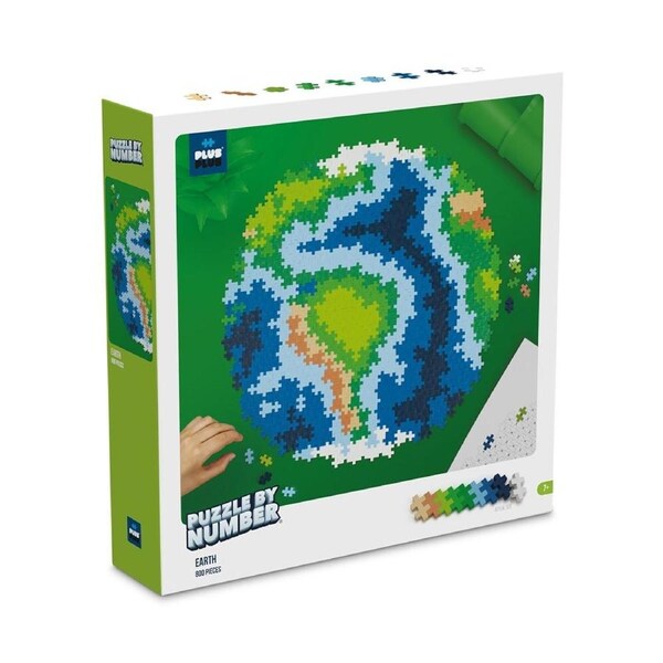 800pc Plus-Plus Puzzle by Number Earth Build/Create Kids Creative Fun Toy 7y+