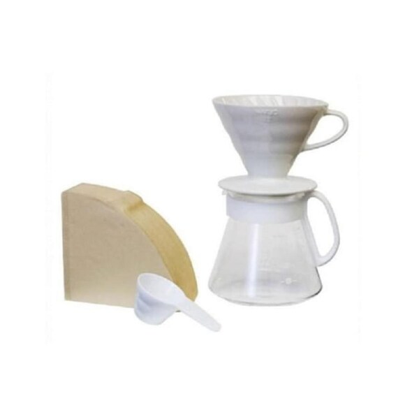 Hario V60 Ceramic Pour Over Set - White
