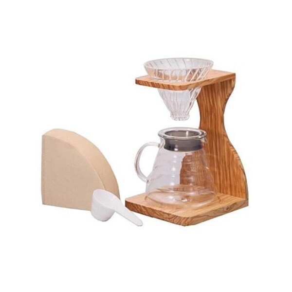 Hario V60 Pour Over Set - Olive Wood