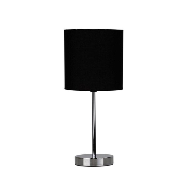 ZOLA TABLE LAMP Chrome Base with Black Shade