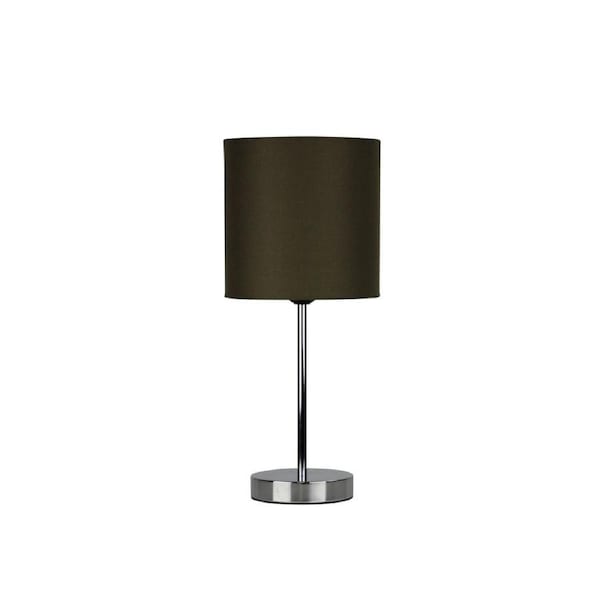 ZOLA TABLE LAMP Chrome Basewith Taupe Shade