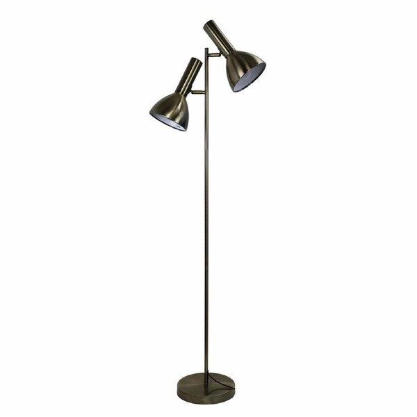 VESPA Mid-Century Twin Floor Lamp Antique Brass