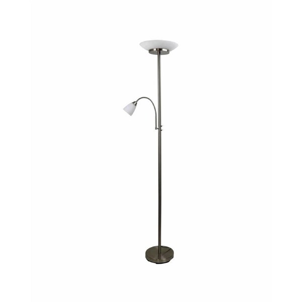 SIENA Mother and Child LED Floor Lamp Brushed Chrome
