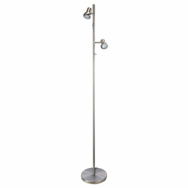 DAXAM LED Twin Adjustable Floor Lamp Brushed Chrome
