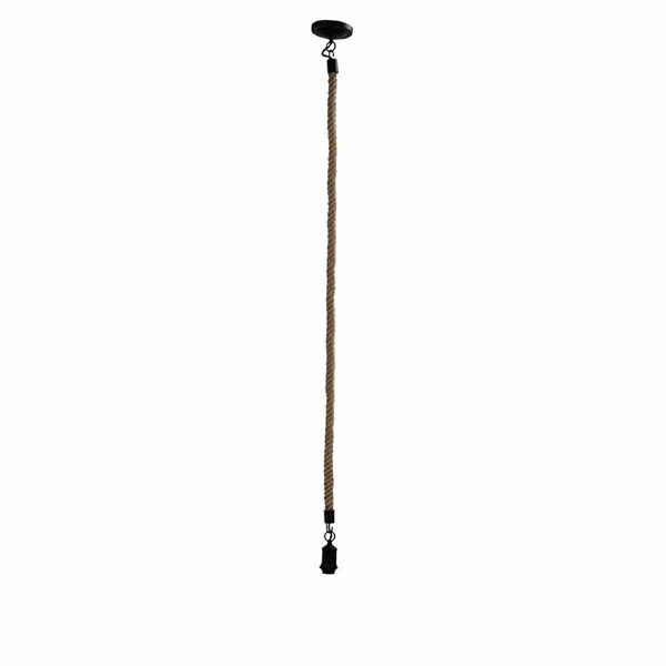 ROPE 2m Long Rope Pendant Matt Black and Coir