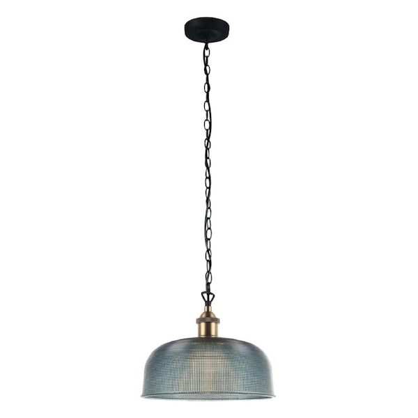MAISON 27 Retro Halophane Blue Glass Pendant
